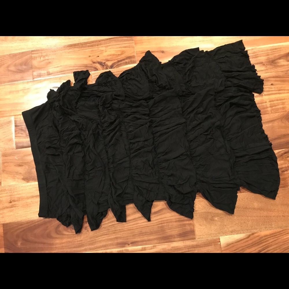 Black long flirty skirt
